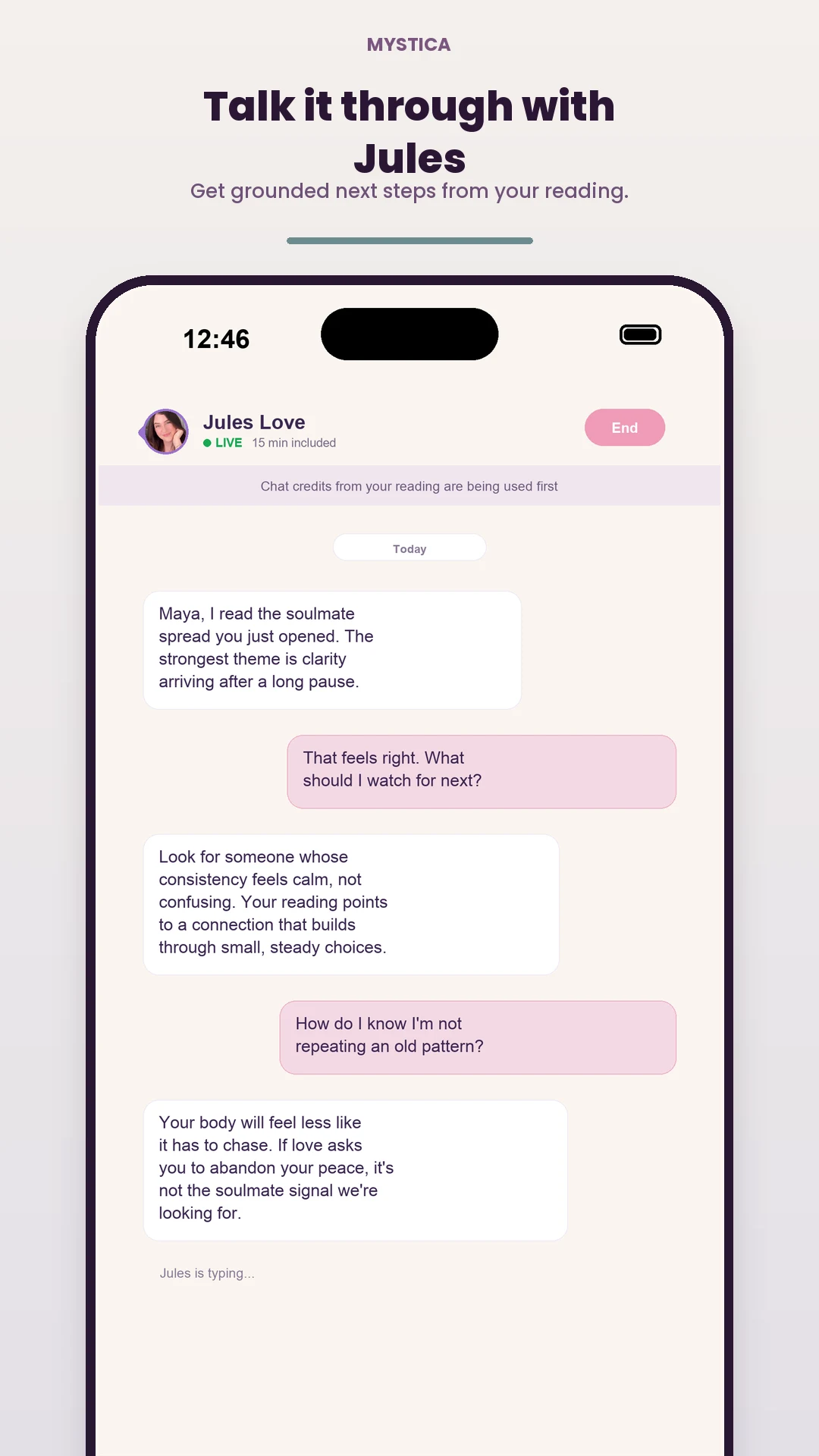 Mystica Psychic Readings screenshot